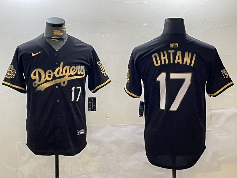 Men Los Angeles Dodgers #17 Ohtani Black Gold Game 2024 Nike MLB Jersey style 1120->los angeles dodgers->MLB Jersey